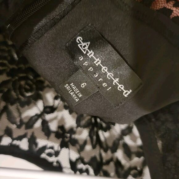 Vintage Connected Apparel Size 6 Dress Knee Length Scalloped Black Witchy Goth - Picture 7 of 10